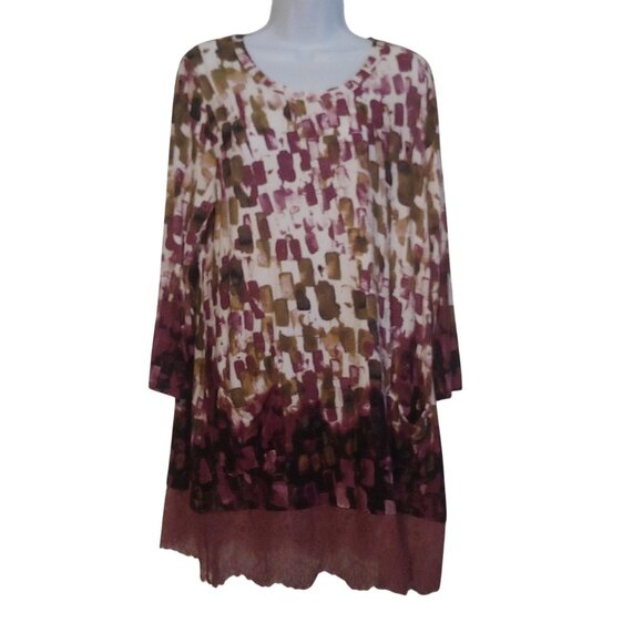 Logo by Lori Goldstein Paint Brush Purple Lace Boho Fairy Top L - Picture 1 of 11